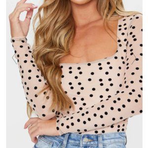 Polka dot Square Neck Bodysuit